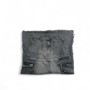 Current Mood Gray Denim Skirt with silver hardware
